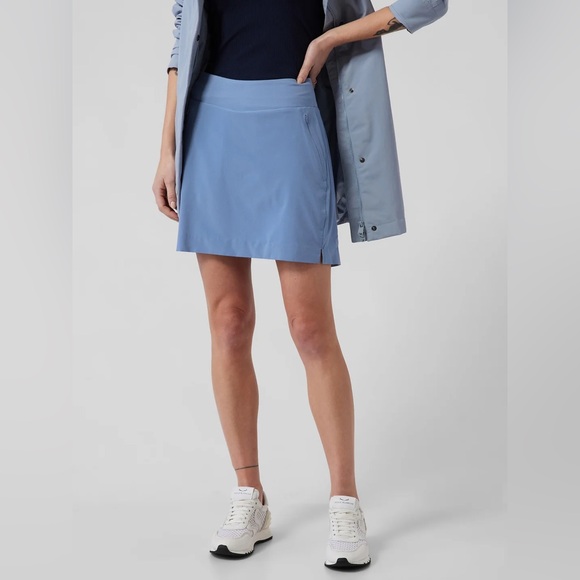 Athleta SoHo Short Jupe-Short Light Blue A-Line Skort women’s size 10 Pockets - Picture 1 of 8